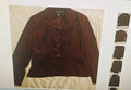 Norton McNaughton women's long sleeves burgundy jacket size10 faux velvet boho
