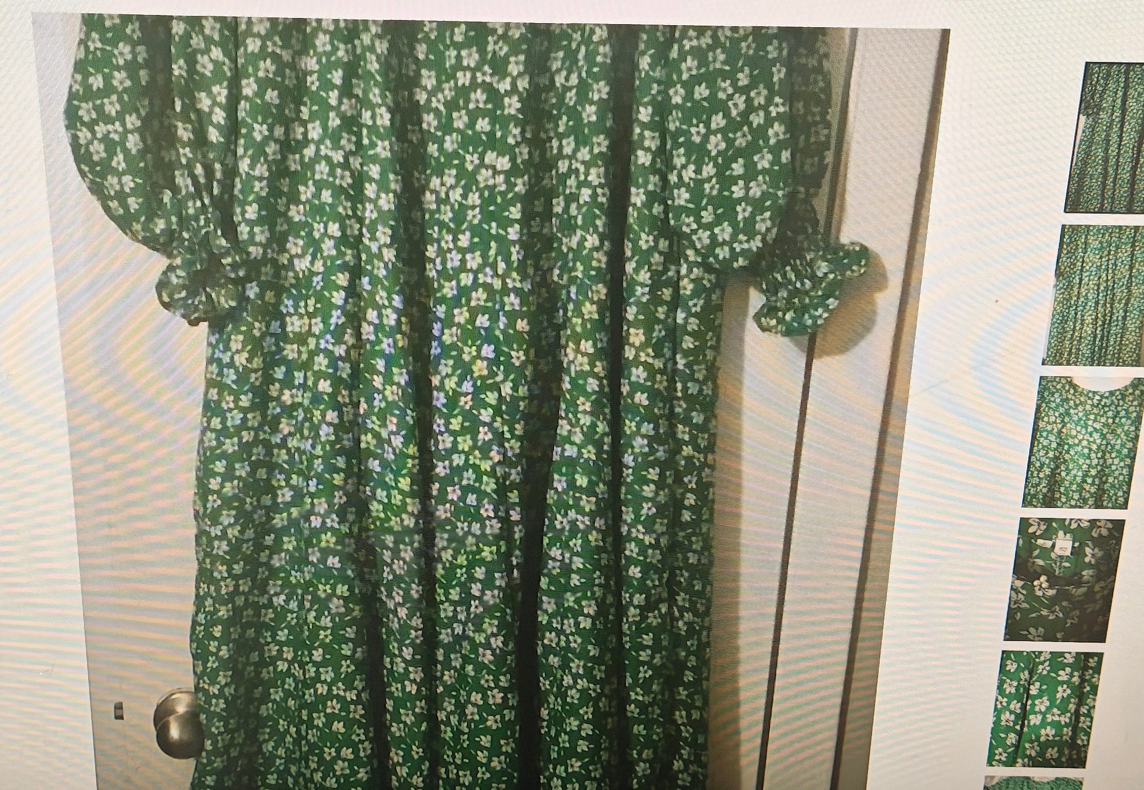 Women's flared maxi dress green w/white flower 21"chest 52 flared sized  XL babydoll
