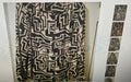 Richard Allen x H&M women's blouse size 10 black cream geometric long sleeves grunge
