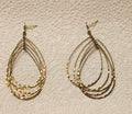 Italian earing textured multi–tear drop earing in 14KGold plated sterling silver
