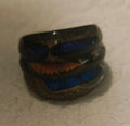 Handmade women glass acrylic ring US size 11.5 multicolor