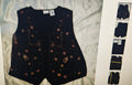 Vintage Bobbie Brooks Y2K women's black vest size L(12-14) embroidered retro wear
