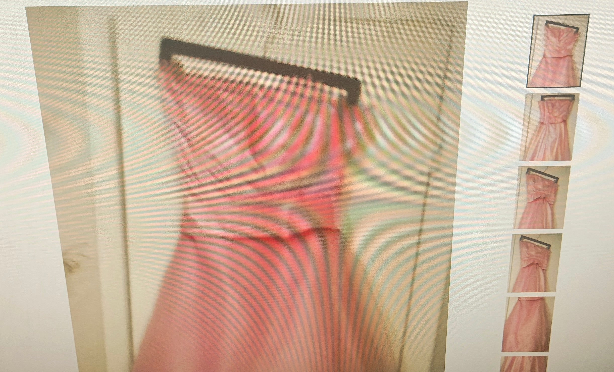 Jouani women off the shoulders pink gown size 8 with back draw string