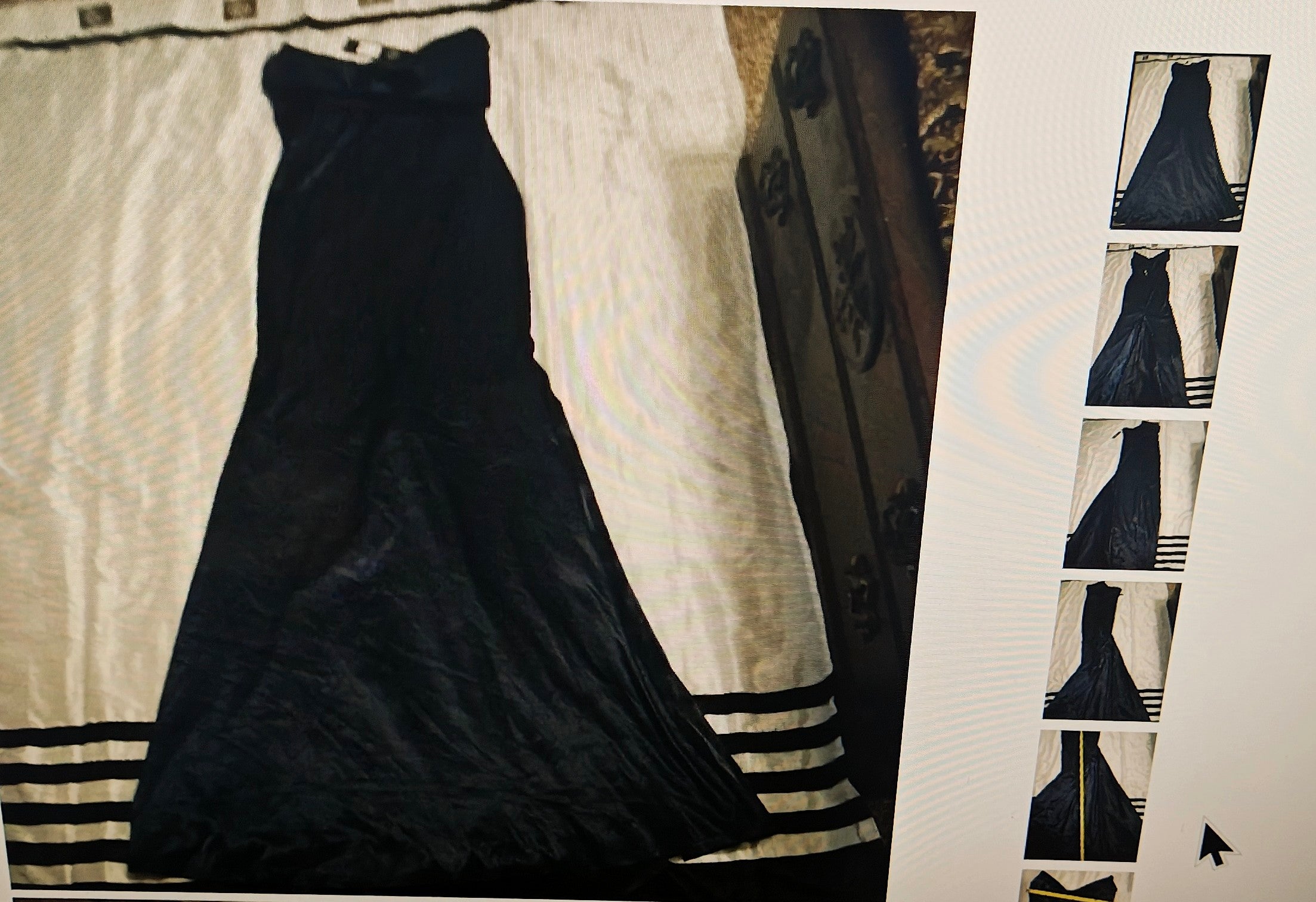 New Fashion Nova women's dark blue gown by Noami Satin Maxi size L