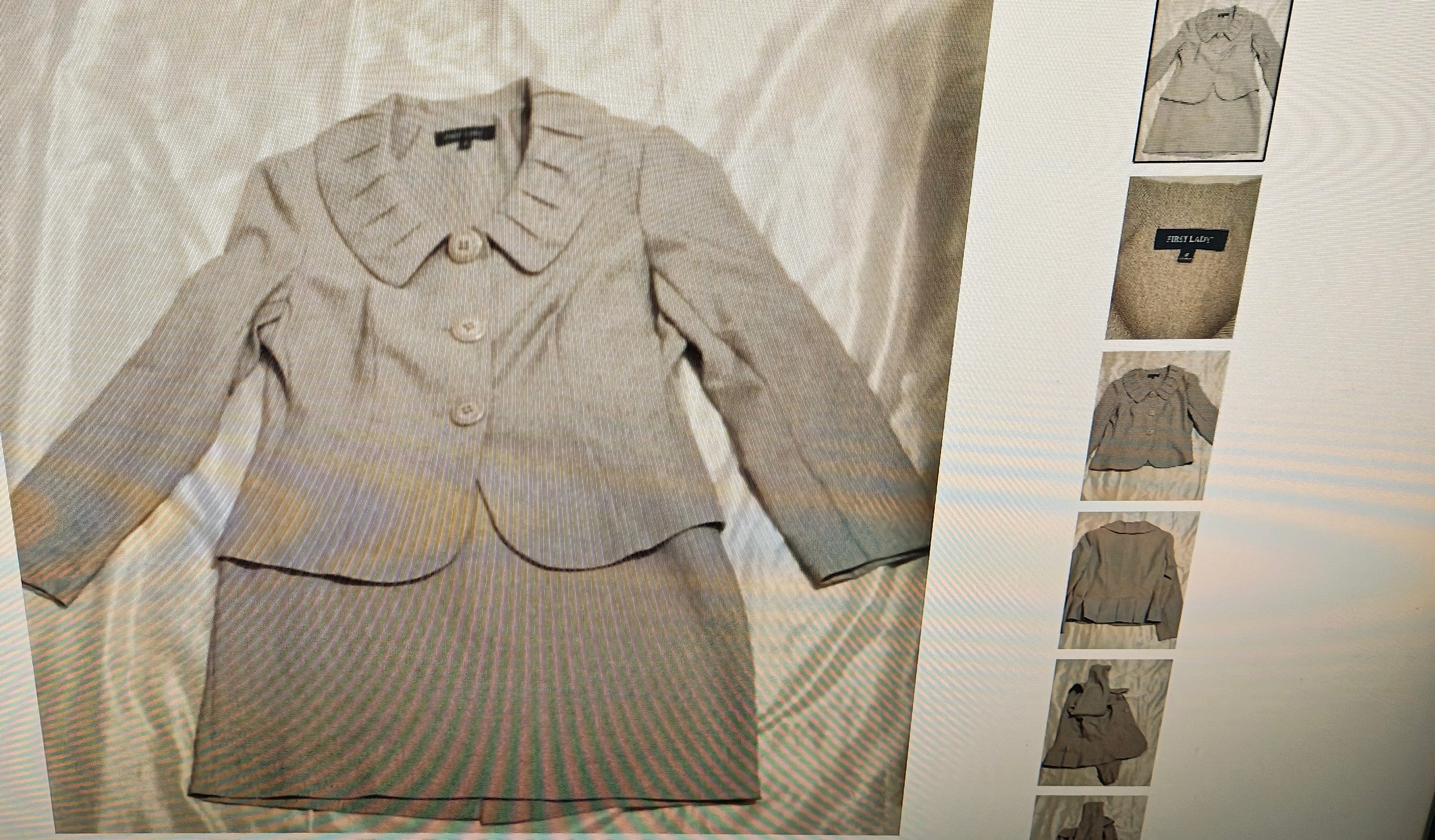 First Lady Elegant Women's Gray Blazer & Skirt Ensemble Size 8
