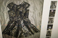 Zoe Ltd blue and metallic gold tone mini short sleeves dress size 20
