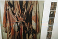 bar III long sleeves lined dress pink & brown size XXL
