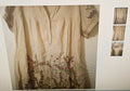 Monoreno women's top sizeM cream/brown embroidered short sleeves boho grunge
