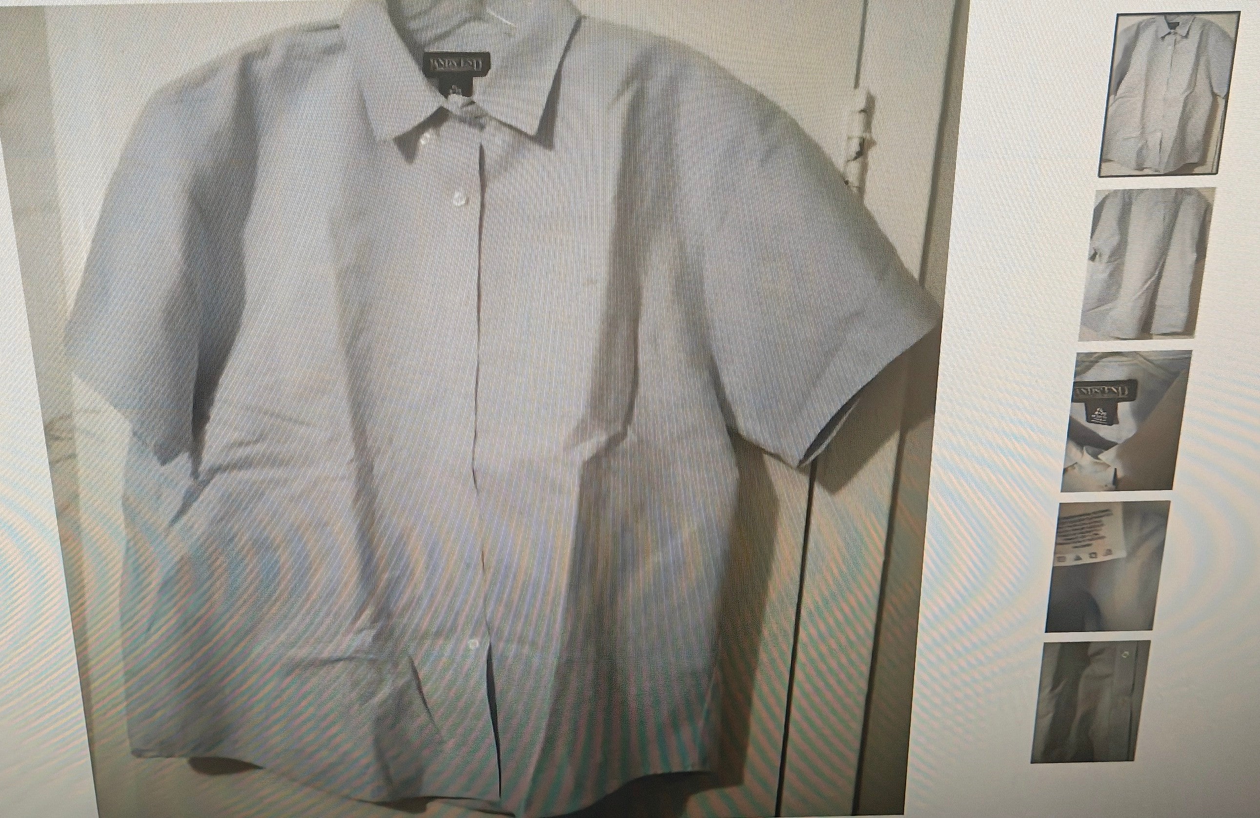 Lands' End men's shirt XL(18-20) blue short sleeves button down work party wear
