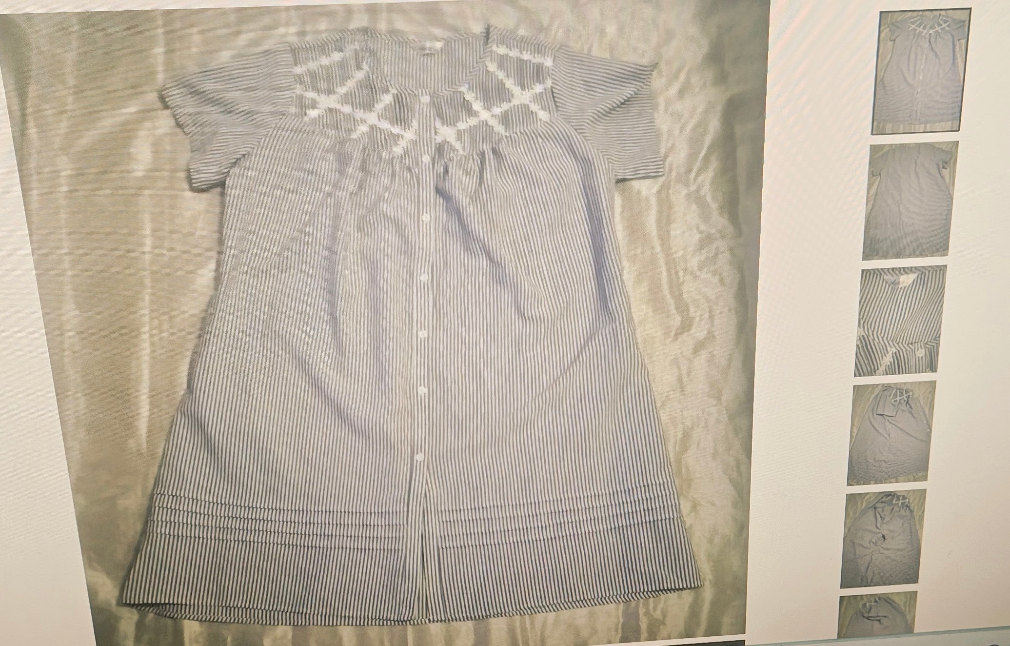 Aviier women's short sleeves loungewear dress blue/white stripes size XL
