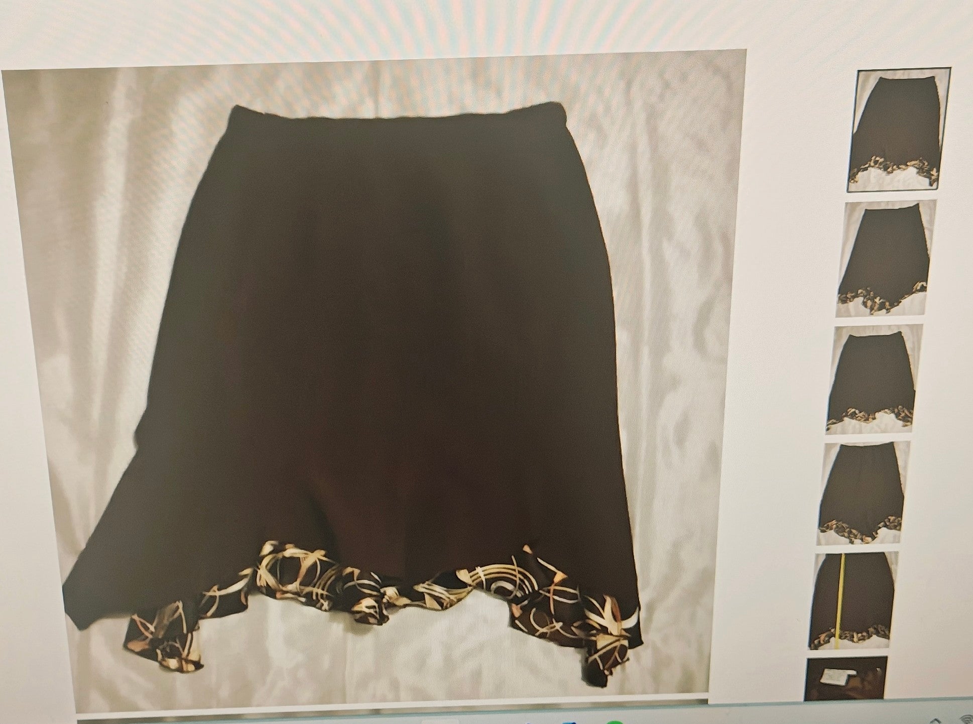 women's skirt lined chocolate brown size 14 flared at bottom area

