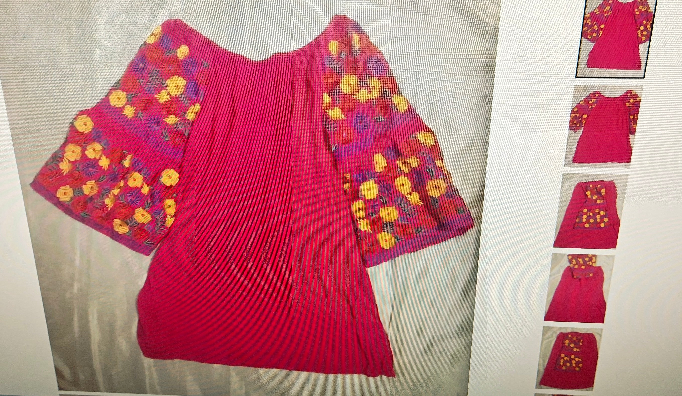 Giddy Up Glamour women's dress size 3XL round neck embroidered sleeves fuchsia