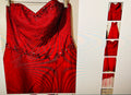 Mauri Simone hand beaded women's strapless grown red size 14