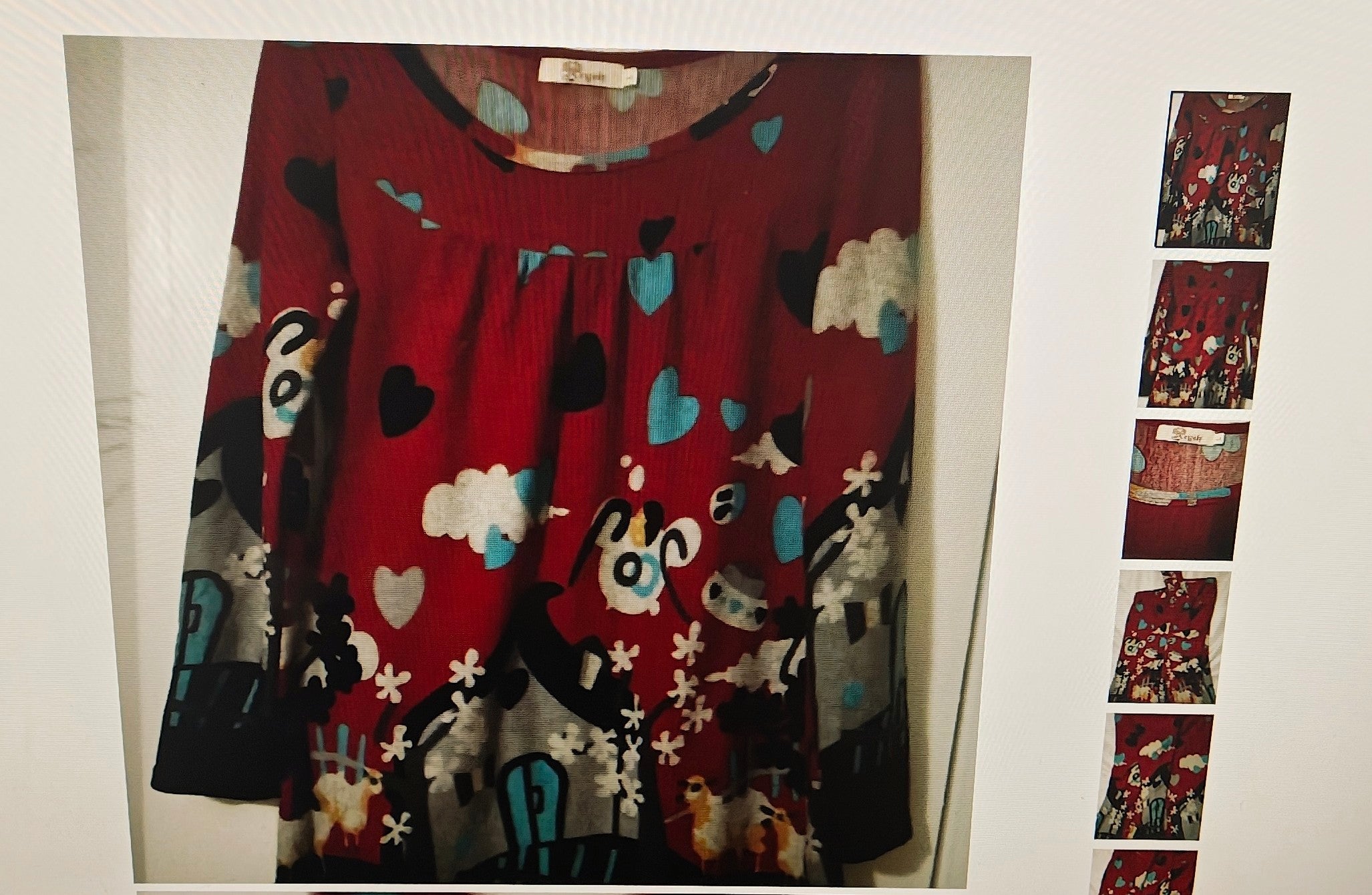 Vintage Bonnie Jean Red and Black Festive Sweater
