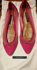 New Margaux the Pointe Flamingo mesh fuchsia women's suede shoes size 36 M