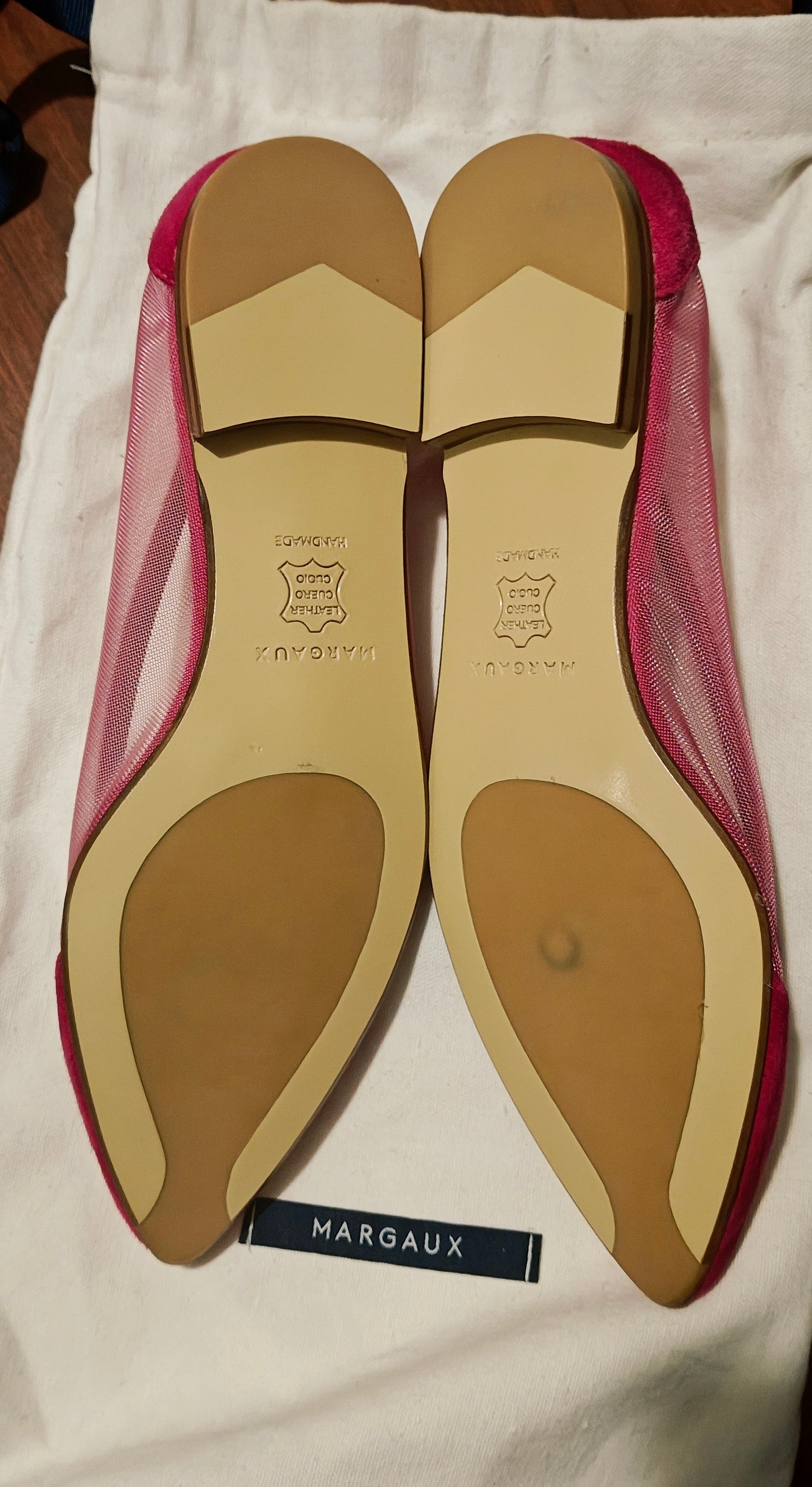 New Margaux the Pointe Flamingo mesh fuchsia women's suede shoes size 36 M