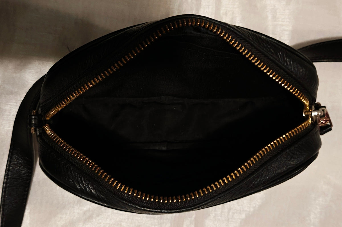 Authentic Black Coach Convertible Belt Bag in Refined Pebble Leather 