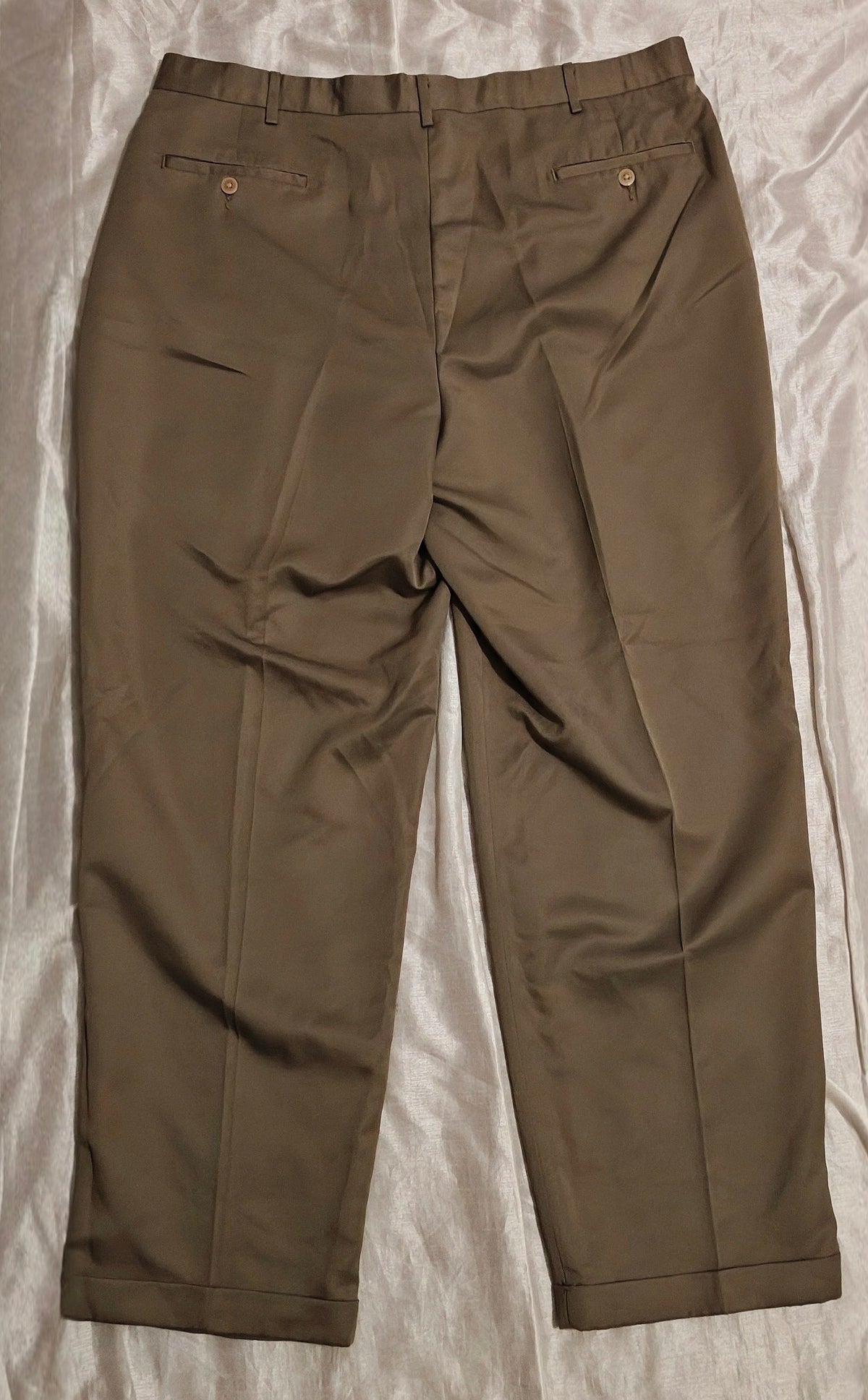 Savane Pleated and Cuffed Men's Tan/Brown Shade Pants 40W X 32L