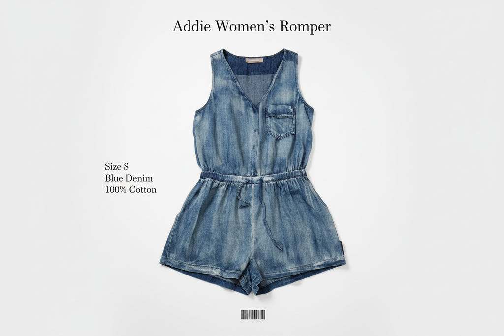 Catalog image for Addie Women's Chic Blue Jean Romper