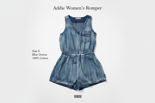 Catalog image for Addie Women's Chic Blue Jean Romper